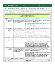 Data exported to Excel