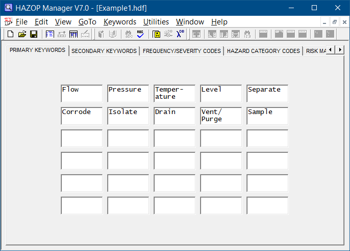 Hazop Software Keywords