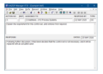 Hazop Study Response Screen